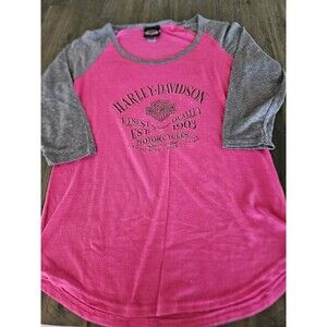 Womens Harley Davidson Panama City, Fl Raglan Sleeve Top Size Small Embelished